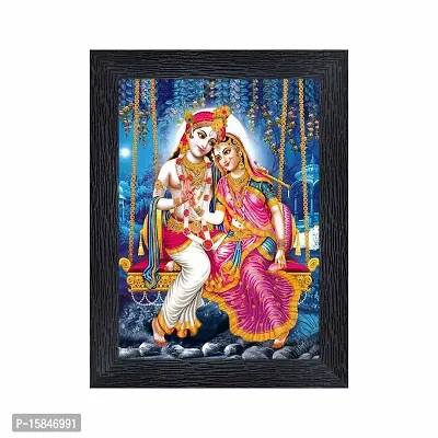 pnf Radha kishna Religious Wood Photo Frames with Acrylic Sheet (Glass) for Worship/Pooja(photoframe,Multicolour,6x8inch)-22364