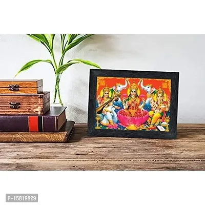 PnF Diwali Puja (laxmiji, Ganeshji,Saraswatiji) Religious Wood Photo Frames with Acrylic Sheet (Glass) for Worship/Pooja(photoframe,Multicolour,8x6inch) 22399-thumb2