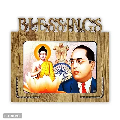 pnf Dr. B. R. Ambedkar ad Buddha Wood Photo Frames with Acrylic Sheet (Glass)(9 * 7.75inch, Multicolor, MDF)-17503-thumb0