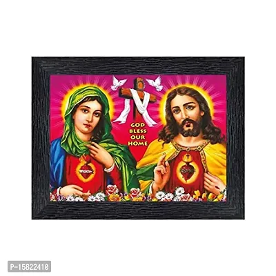 PnF Lord Jesus Religious Wood Photo Frames with Acrylic Sheet (Glass) for Worship/Pooja(photoframe,Multicolour,8x6inch)-6618