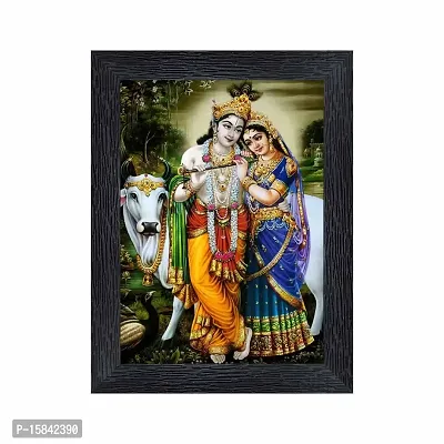 pnf Radha kishna Religious Wood Photo Frames with Acrylic Sheet (Glass) for Worship/Pooja(photoframe,Multicolour,6x8inch)-20034