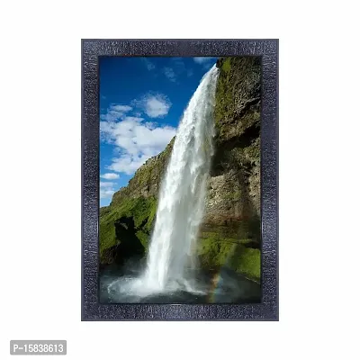 pnf Vastu Waterfall Landscape Scenery Wood Photo Frames with Acrylic Sheet (Glass) (10 * 14inch,Multicolour,Synthetic) 8372-thumb0