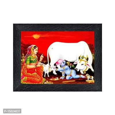 Generic PnF Bal Krishna (Baby) Religious Wood Photo Frames with Acrylic Sheet (Glass) for Worship/Pooja(photoframe,Multicolour,8x6inch)-22410-, Medium (PNF-22410-photoframe-5x7)