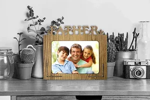 Xpression Decor Father Table Top Photo Frames Perfect for Office Table Decorations(5x7inch,brown,wood)-thumb1