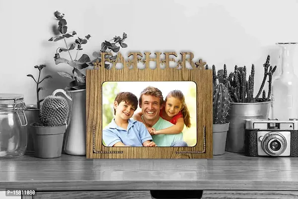 Xpression Decor Father Table Top Photo Frames Perfect for Office Table Decorations(5x7inch,brown,wood)-thumb2