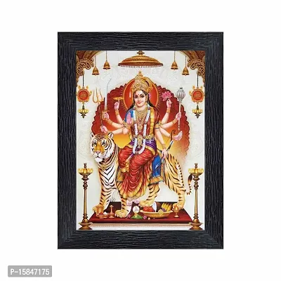 pnf Durga Maa Religious Wood Photo Frames with Acrylic Sheet (Glass) for Worship/Pooja(photoframe,Multicolour,6x8inch)-20387