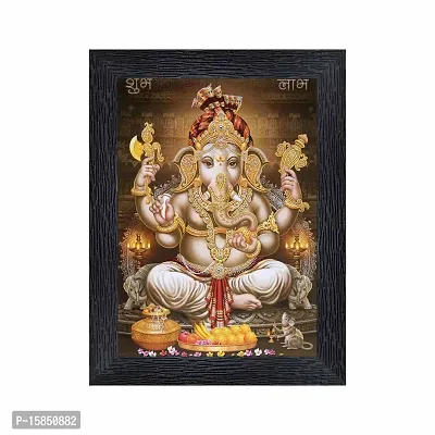 pnf Ganeshji Religious Wood Photo Frames with Acrylic Sheet (Glass) for Worship/Pooja(photoframe,Multicolour,6x8inch)-20376