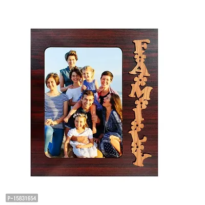 Xpression Decor Family Table Top Photo Frames Perfect for Office Table Decorations(5x7inch,brown,wood) (family 2)