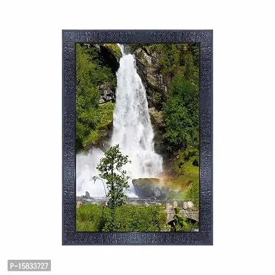 pnf Vastu Waterfall Landscape Scenery Wood Photo Frames with Acrylic Sheet (Glass) (10 * 14inch,Multicolour,Synthetic) 8205