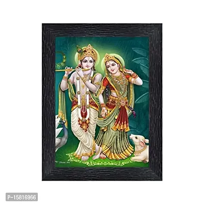 PnF Radha kishna Religious Wood Photo Frames with Acrylic Sheet (Glass) for Worship/Pooja(photoframe,Multicolour,8x6inch)-22510