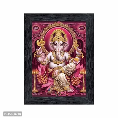 pnf Ganeshji Religious Wood Photo Frames with Acrylic Sheet (Glass) for Worship/Pooja(photoframe,Multicolour,6x8inch)-20011