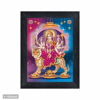 pnf Durga Maa Religious Wood Photo Frames with Acrylic Sheet (Glass) for Worship/Pooja(photoframe,Multicolour,6x8inch)-20765