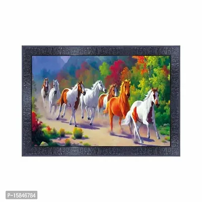 pnf Vastu Horse Frames Wood Photo Frames with Acrylic Sheet (Glass) 14853-(10 * 14inch,Multicolour,Synthetic)