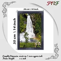 pnf Vastu Waterfall Landscape Scenery Wood Photo Frames with Acrylic Sheet (Glass) (10 * 14inch,Multicolour,Synthetic) 8205-thumb1