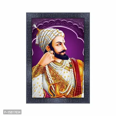 pnf Chattrapati Shivaji Maharaj Wall Painting Synthetic frame-506 1(10 * 14inch,Multicolour,Synthetic)