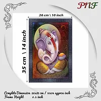 pnf Ganesh Wall Painting Synthetic frame-90122(10 * 14inch,Multicolour,Synthetic)-thumb1