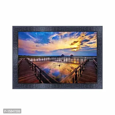 pnf Natural Landscape scenery art Wood Frames with Acrylic Sheet (Glass) 25050-(10 * 14inch,Multicolour,Synthetic)