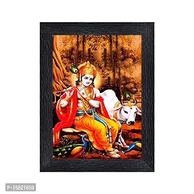 PnF Bal Krishna (Baby) Religious Wood Photo Frames with Acrylic Sheet (Glass) for Worship/Pooja(photoframe,Multicolour,8x6inch)-20771-