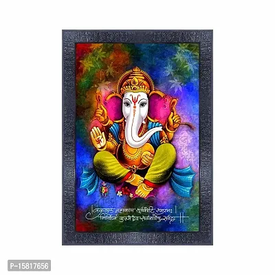 pnf Ganesh Wall Painting Synthetic frame-18178(10 * 14inch,Multicolour,Synthetic)