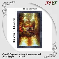 pnf Hand Painted Landscape Scenery Wood Photo Frames with Acrylic Sheet (Glass) (10 * 14inch,Multicolour,Synthetic) 2546-thumb1