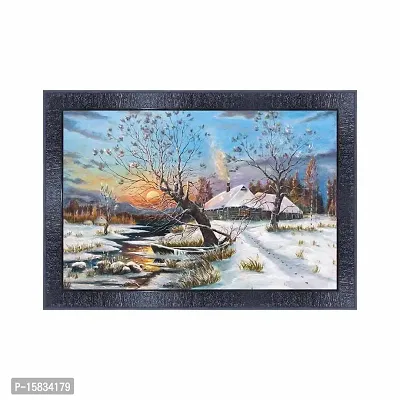 pnf Landscape hand painting scenery art Wood Frames with Acrylic Sheet (Glass) 11085-(10 * 14inch,Multicolour,Synthetic)