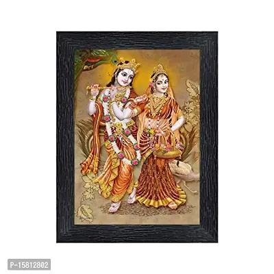 PnF Radha kishna Religious Wood Photo Frames with Acrylic Sheet (Glass) for Worship/Pooja(photoframe,Multicolour,8x6inch)-22509