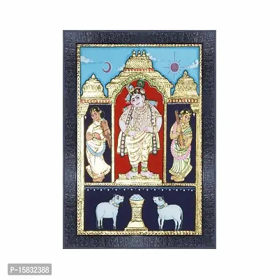 pnf Classical Tanjore art Wood Photo Frames with Acrylic Sheet (Glass) 21059(10 * 14inch,Multicolour,Synthetic)