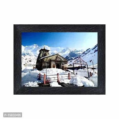 pnf Kedarnath Temple Religious Wood Photo Frames with Acrylic Sheet (Glass) for Worship/Pooja(photoframe,Multicolour,6x8inch)-20791