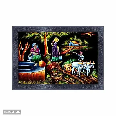 pnf Rajasthani art Wood Photo Frames with Acrylic Sheet (Glass) 9386-(10 * 14inch,Multicolour,Synthetic)