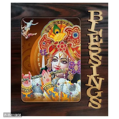 PnF Blessings Hand Crafted Wooden Table with Photo of (Baby) Bal Krishna 4894