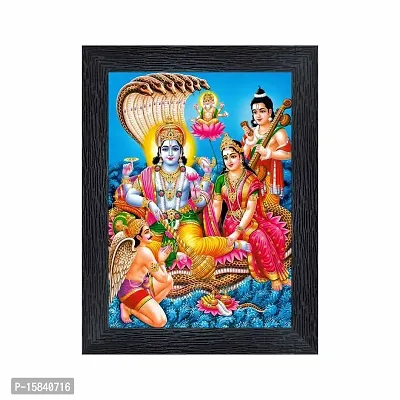 pnf Vishnu Laxmiji Religious Wood Photo Frames with Acrylic Sheet (Glass) for Worship/Pooja(photoframe,Multicolour,6x8inch)-22388