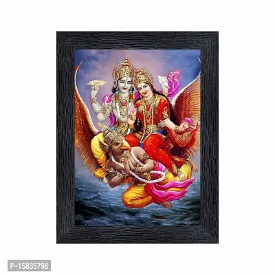 pnf Vishnu Laxmiji Religious Wood Photo Frames with Acrylic Sheet (Glass) for Worship/Pooja(photoframe,Multicolour,6x8inch)-20814