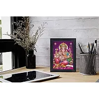 PnF Ganeshji Religious Wood Photo Frames with Acrylic Sheet (Glass) for Worship/Pooja(photoframe,Multicolour,8x6inch)-20623-thumb1