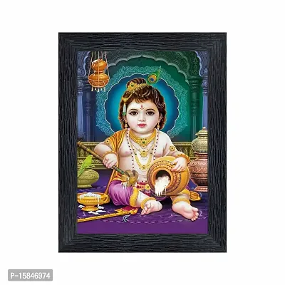 pnf Bal Krishna (Baby) Religious Wood Photo Frames with Acrylic Sheet (Glass) for Worship/Pooja(photoframe,Multicolour,6x8inch)-20754-