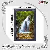 pnf Vastu Waterfall Landscape Scenery Wood Photo Frames with Acrylic Sheet (Glass) (10 * 14inch,Multicolour,Synthetic) 9087-thumb1