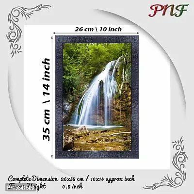 pnf Vastu Waterfall Landscape Scenery Wood Photo Frames with Acrylic Sheet (Glass) (10 * 14inch,Multicolour,Synthetic) 9087-thumb2