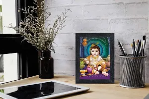 pnf Bal Krishna (Baby) Religious Wood Photo Frames with Acrylic Sheet (Glass) for Worship/Pooja(photoframe,Multicolour,6x8inch)-20754--thumb1