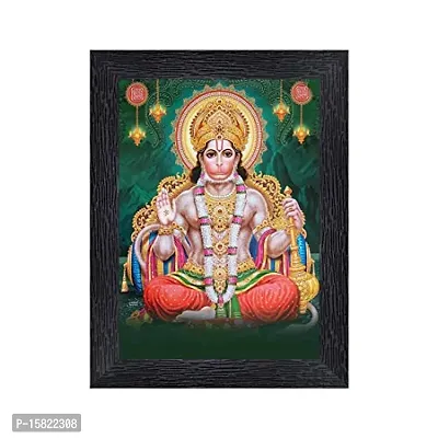 PnF Hanuman Religious Wood Photo Frames with Acrylic Sheet (Glass) for Worship/Pooja(photoframe,Multicolour,8x6inch)-20392