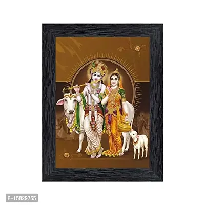 PnF Radha kishna Religious Wood Photo Frames with Acrylic Sheet (Glass) for Worship/Pooja(photoframe,Multicolour,8x6inch)-20405