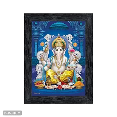 PnF Ganeshji Religious Wood Photo Frames with Acrylic Sheet (Glass) for Worship/Pooja(photoframe,Multicolour,8x6inch)-20626