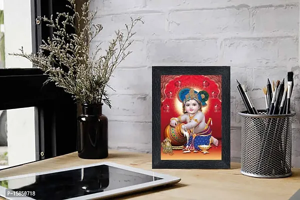 pnf Bal Krishna (Baby) Religious Wood Photo Frames with Acrylic Sheet (Glass) for Worship/Pooja(photoframe,Multicolour,6x8inch)-20751--thumb2