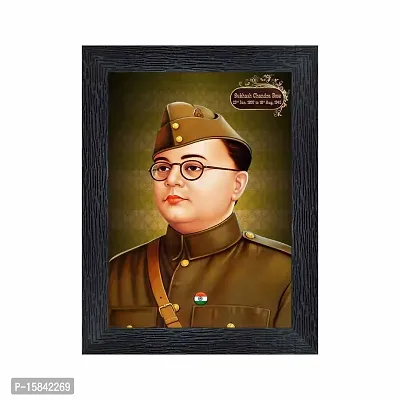 pnf Subhash Chandra Bose Wood Photo Frames with Acrylic Sheet (Glass)(photoframe,Multicolour,6x8inch)-9370-thumb0