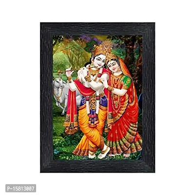 PnF Radha kishna Religious Wood Photo Frames with Acrylic Sheet (Glass) for Worship/Pooja(photoframe,Multicolour,8x6inch)-20071