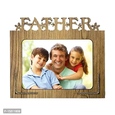 Xpression Decor Father Table Top Photo Frames Perfect for Office Table Decorations(5x7inch,brown,wood)-thumb0