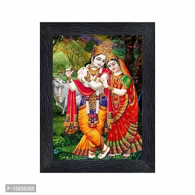 pnf Radha kishna Religious Wood Photo Frames with Acrylic Sheet (Glass) for Worship/Pooja(photoframe,Multicolour,6x8inch)-20071