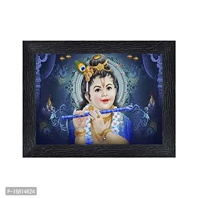 PnF Bal Krishna (Baby) Religious Wood Photo Frames with Acrylic Sheet (Glass) for Worship/Pooja(photoframe,Multicolour,8x6inch)-19015-