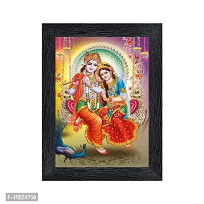 PnF Radha kishna Religious Wood Photo Frames with Acrylic Sheet (Glass) for Worship/Pooja(photoframe,Multicolour,8x6inch)-20666