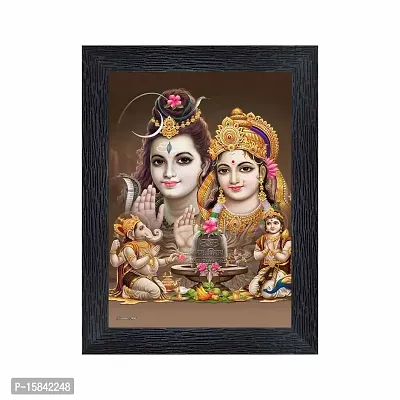 pnf Bhole Nath parivar (Maa Parvati, Ganesh, Kartikey and Shiv Shankar) Religious Wood Photo Frames(photoframe,Multicolour,6x8inch)-20050-photoframe-5x7.jpg-thumb0