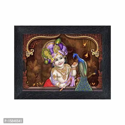 pnf Bal Krishna (Baby) Religious Wood Photo Frames with Acrylic Sheet (Glass) for Worship/Pooja(photoframe,Multicolour,6x8inch)-22610-