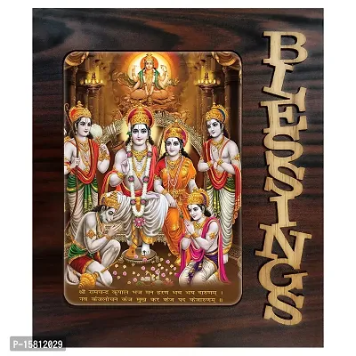 PnF Blessings Hand Crafted Wooden Table with Photo of Ram Darbar 20008